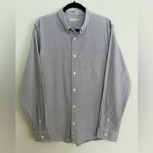 Everlane Classic Oxford Button Down Shirt Mens White Gray Stripe Long Sleeve XL